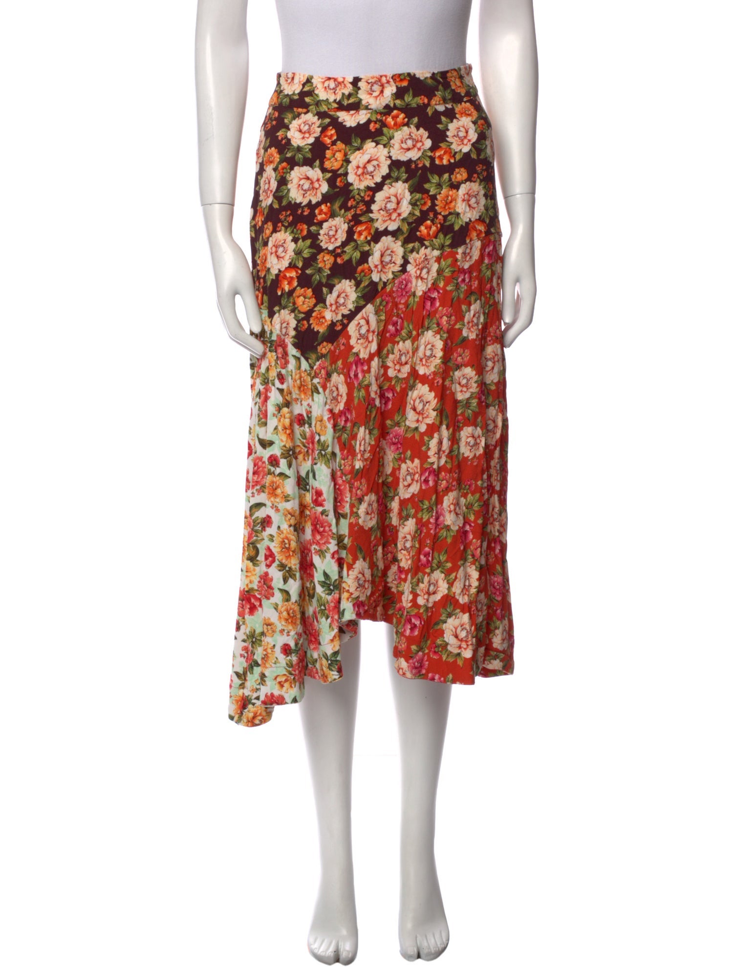 Farm Rio Floral Print Midi Length Skirt
