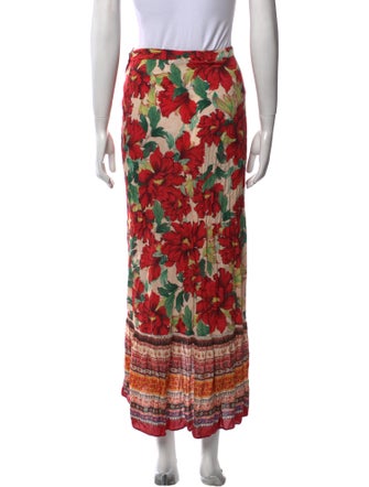 Farm Rio Floral Print Midi Length Skirt