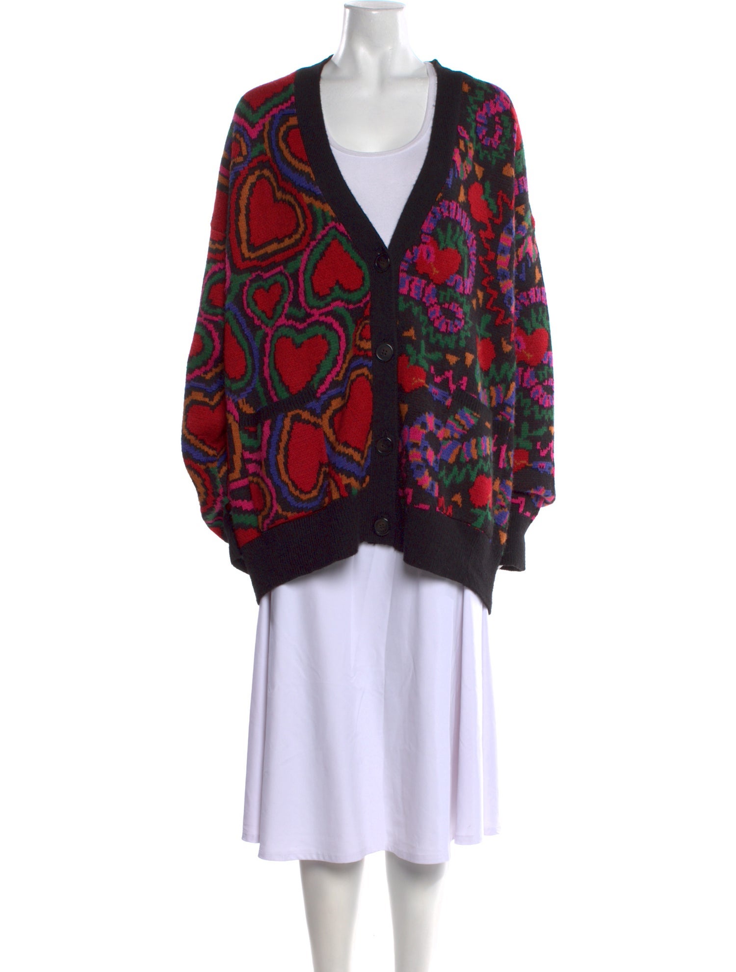 Farm Rio Printed V-Neck Sweater