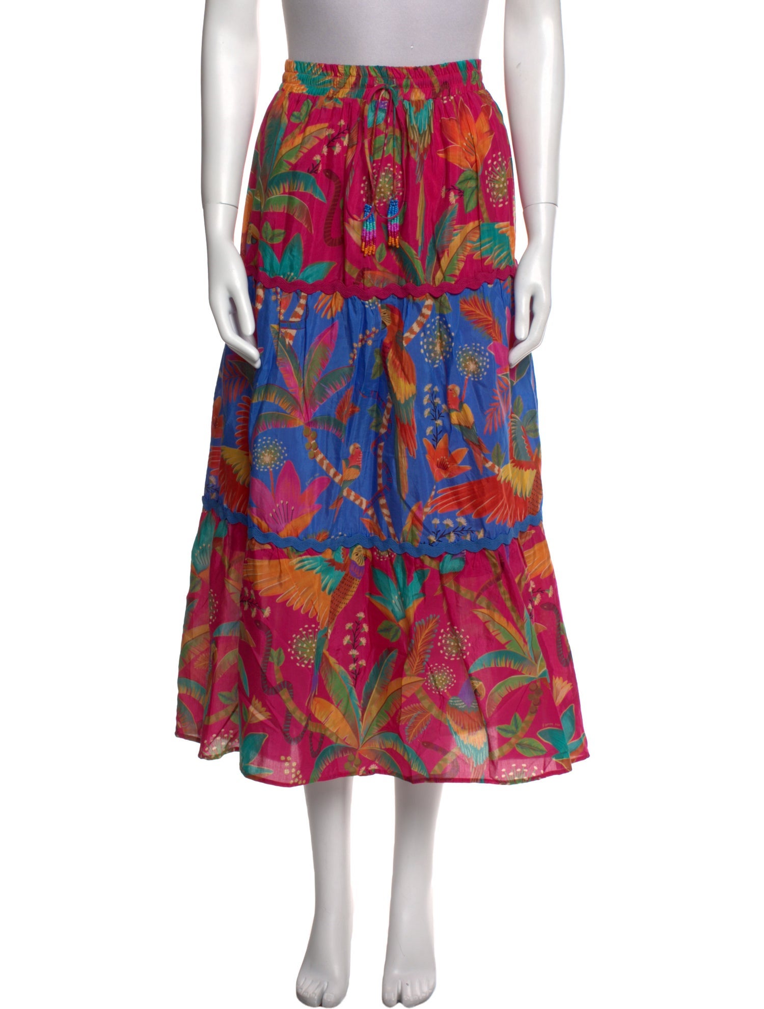 Farm Rio Printed Midi Length Skirt