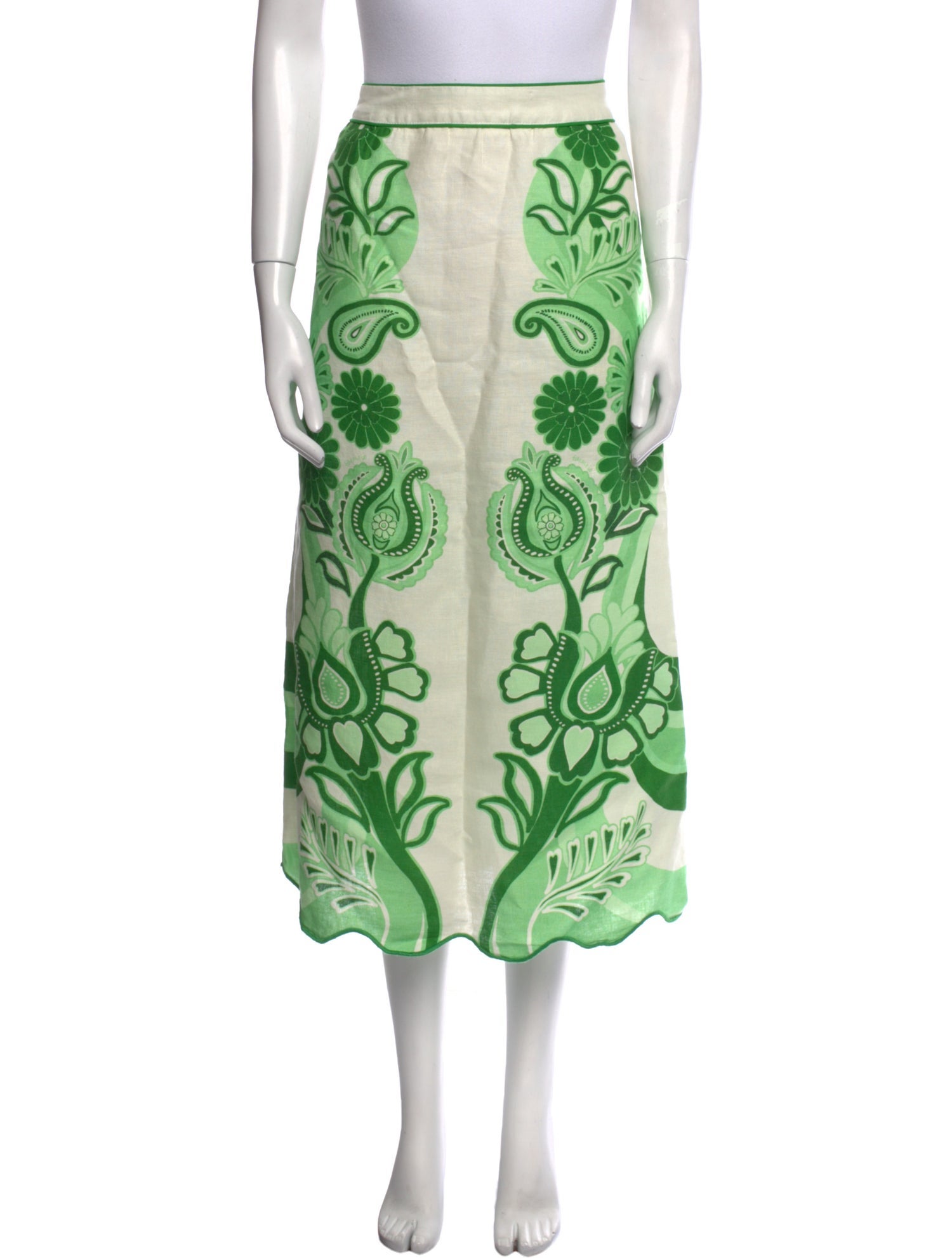 Farm Rio Linen Midi Length Skirt