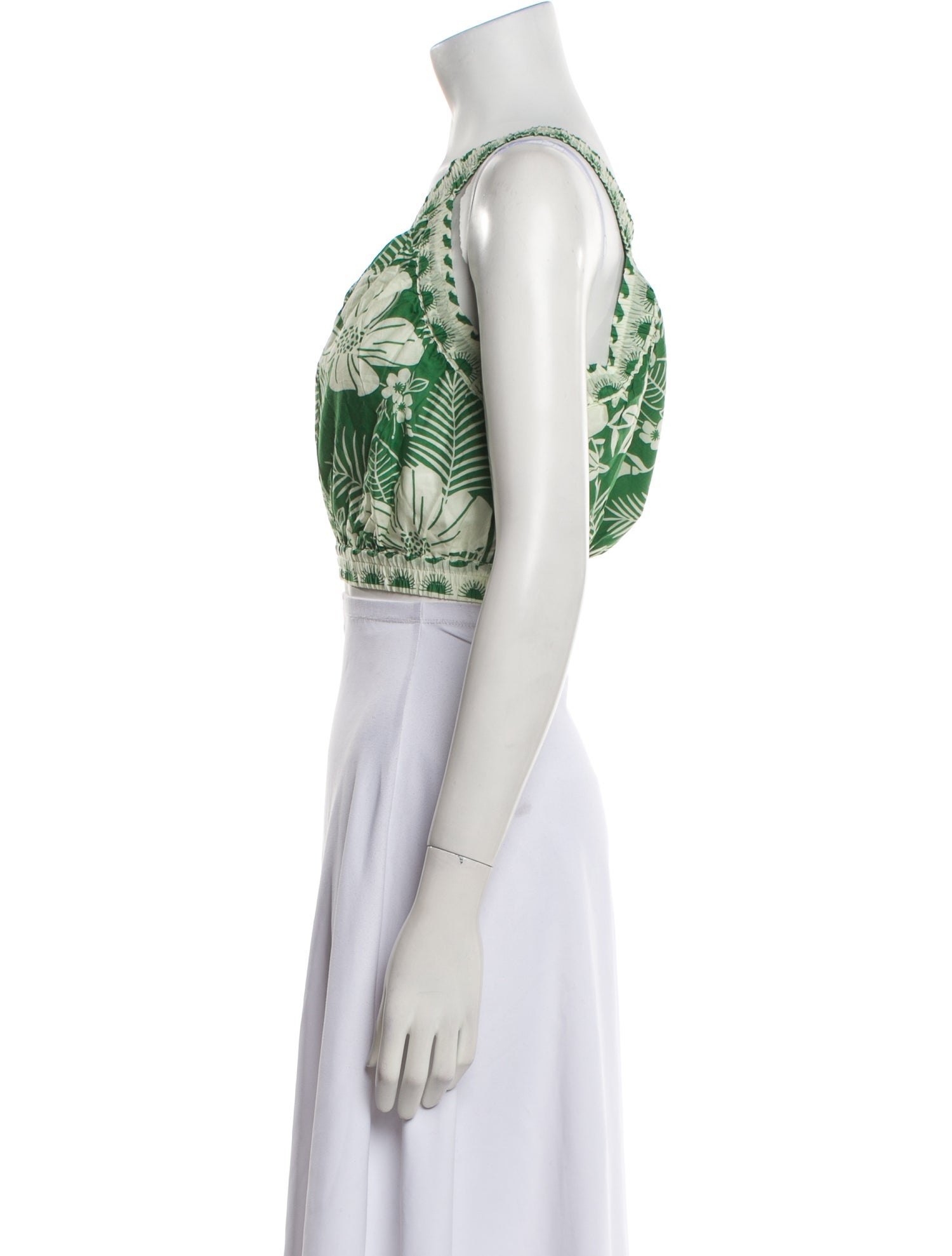 Farm Rio Floral Print One-Shoulder Crop Top w/ Tags