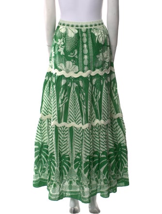 Farm Rio Floral Print Midi Length Skirt