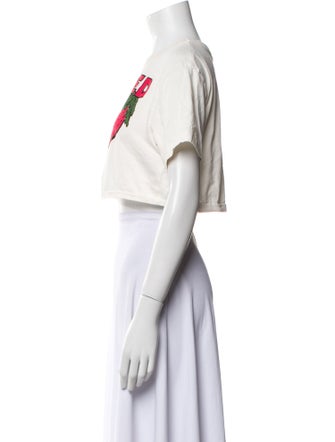 Farm Rio Graphic Print Crew Neck Crop Top