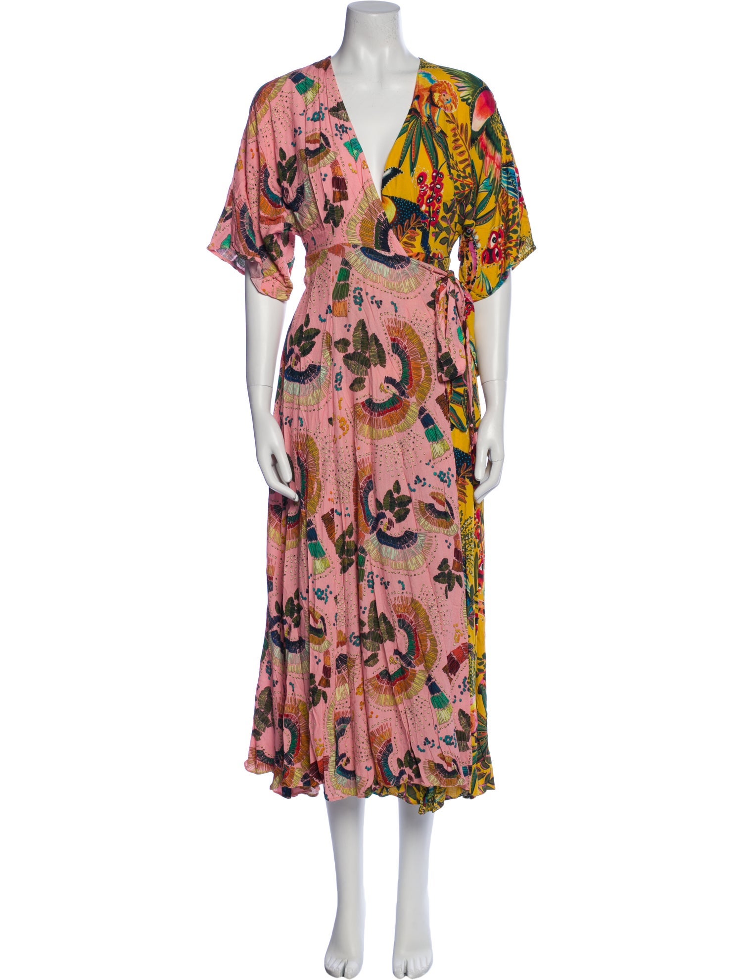 Farm Rio Floral Print Midi Length Dress