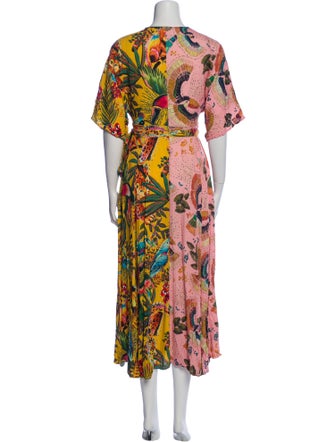 Farm Rio Floral Print Midi Length Dress