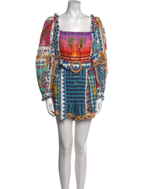 Farm Rio Printed Square Neckline Romper