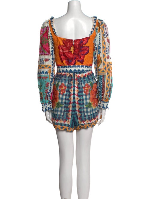 Farm Rio Printed Square Neckline Romper