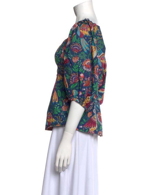 Farm Rio Floral Print V-Neck Blouse