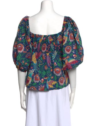 Farm Rio Floral Print V-Neck Blouse