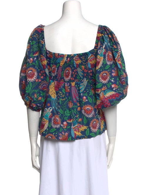 Farm Rio Floral Print V-Neck Blouse