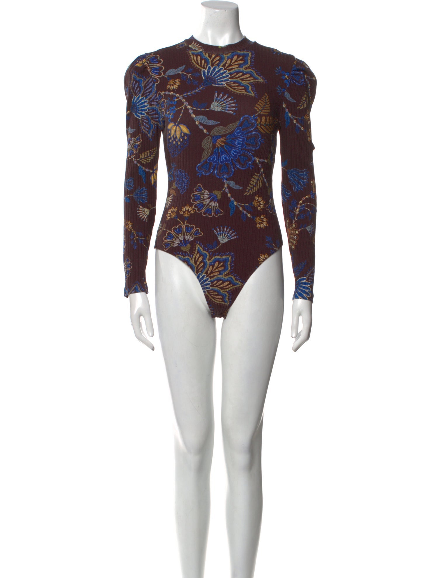 Farm Rio Floral Print Crew Neck Bodysuit