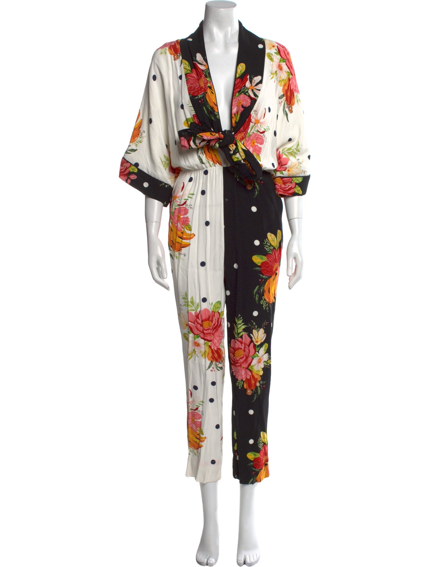 Farm Rio Printed V-Neck Jumpsuit