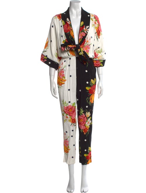 Farm Rio Printed V-Neck Jumpsuit