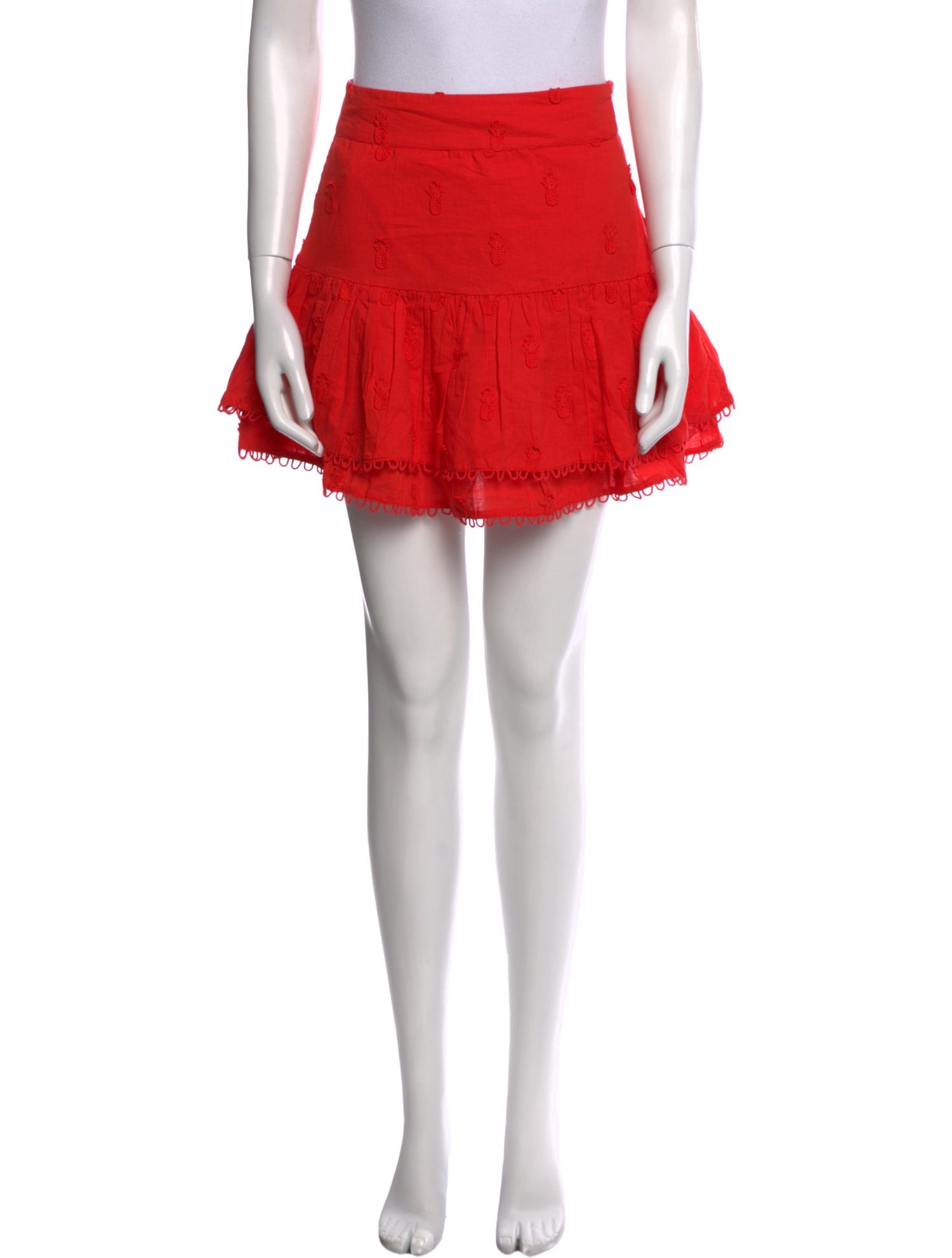 Farm Rio Embroidered Accent Mini Skirt