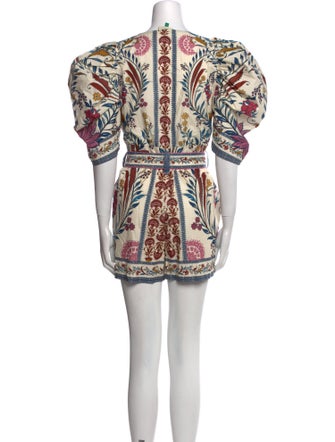 Farm Rio Floral Print Bateau Neckline Romper