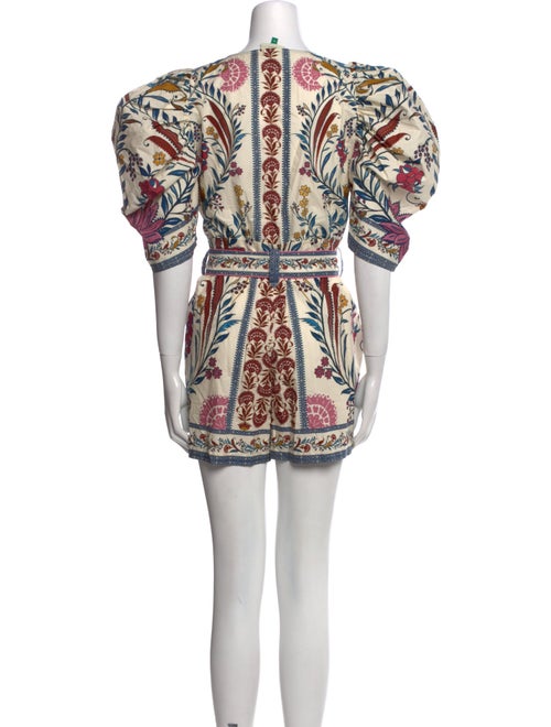 Farm Rio Floral Print Bateau Neckline Romper