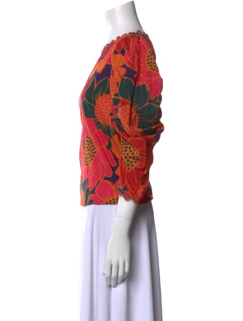 Farm Rio Floral Print Scoop Neck Blouse