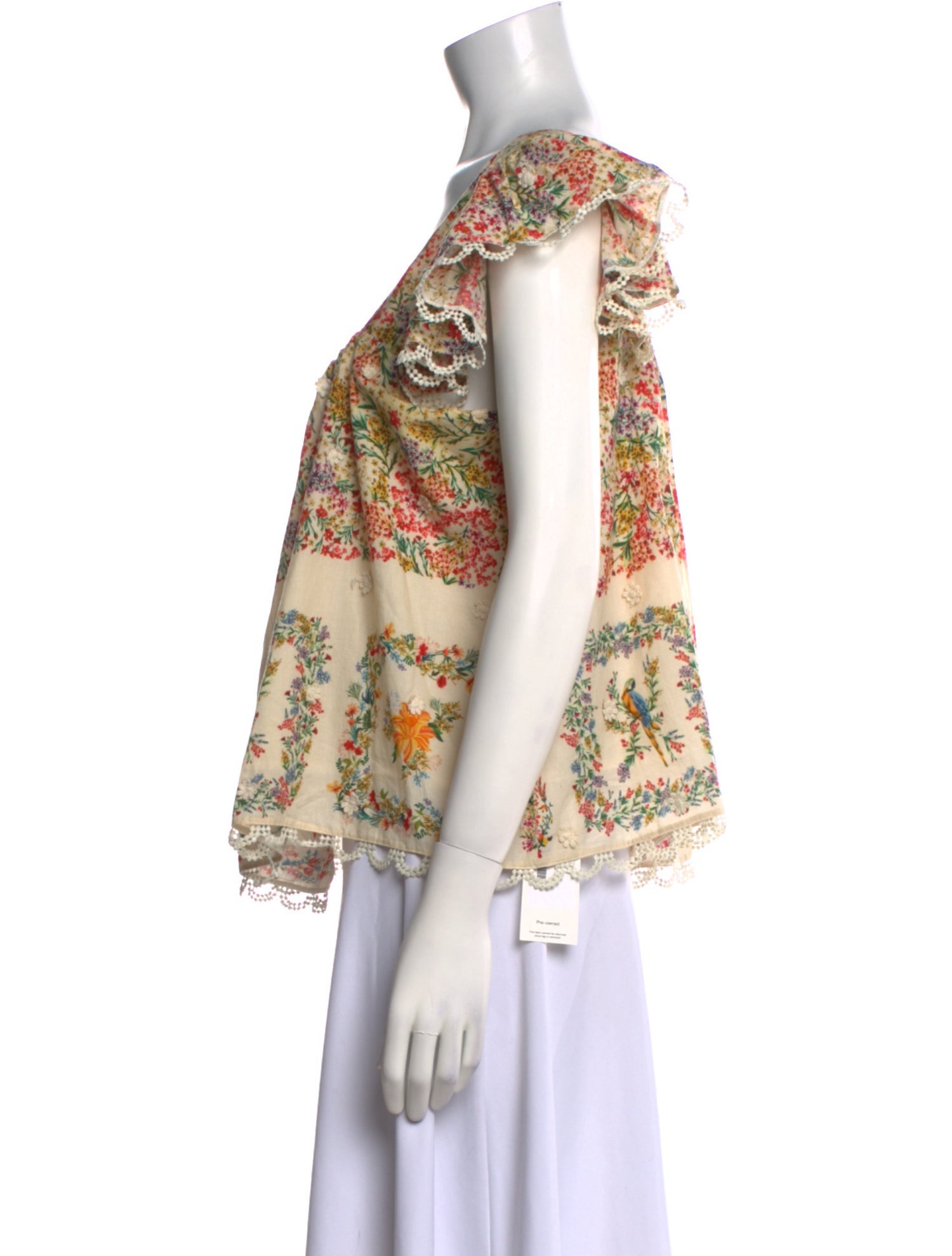 Farm Rio Floral Print Scoop Neck Blouse