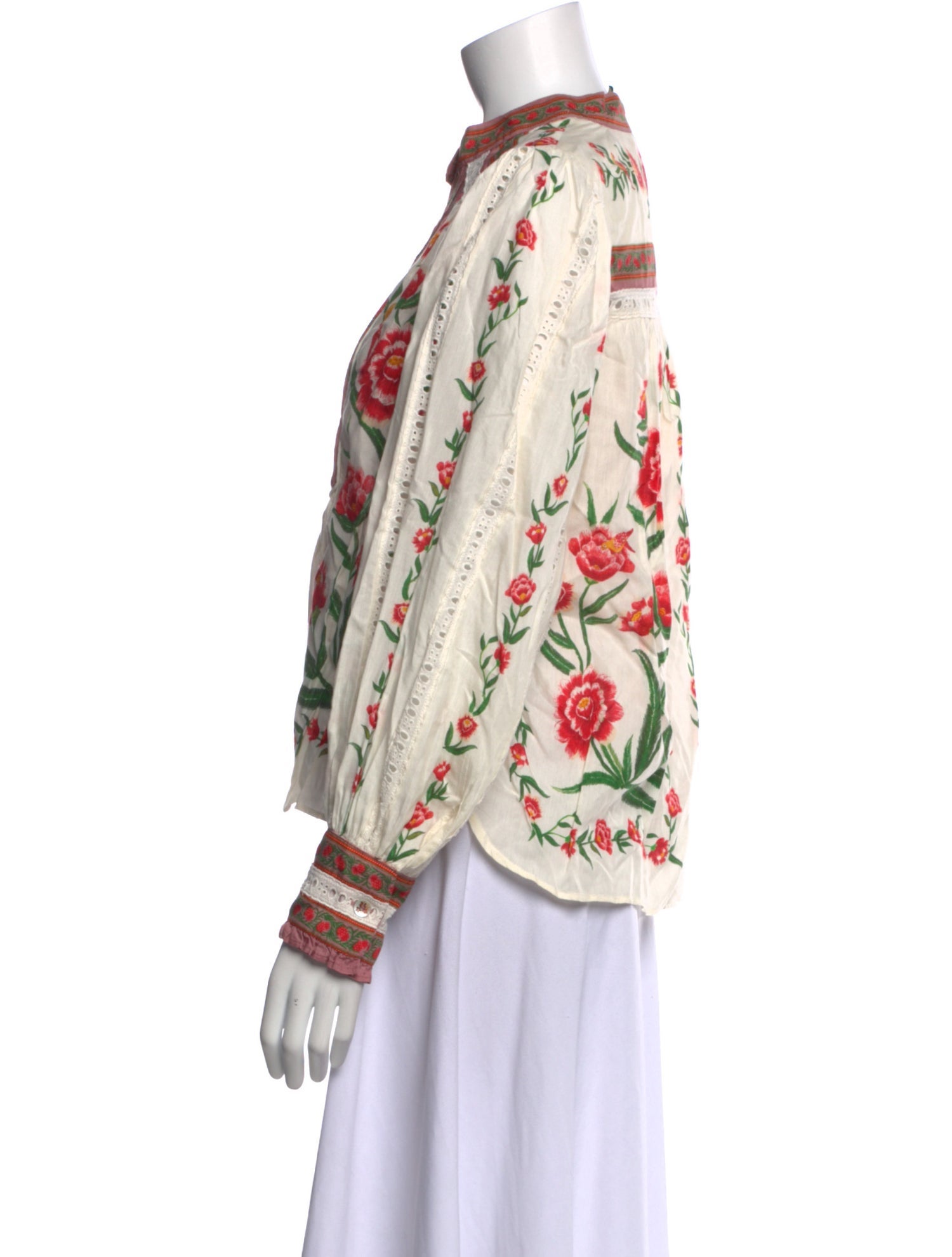 Farm Rio Printed Mock Neck Blouse