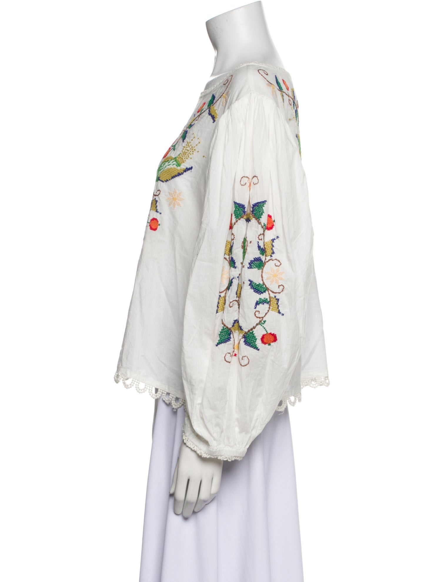 Farm Rio Printed Bateau Neckline Blouse