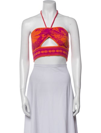 Farm Rio Printed Halterneck Crop Top