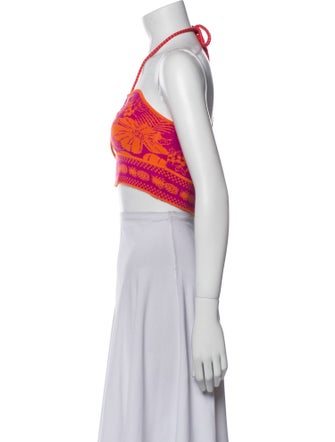 Farm Rio Printed Halterneck Crop Top