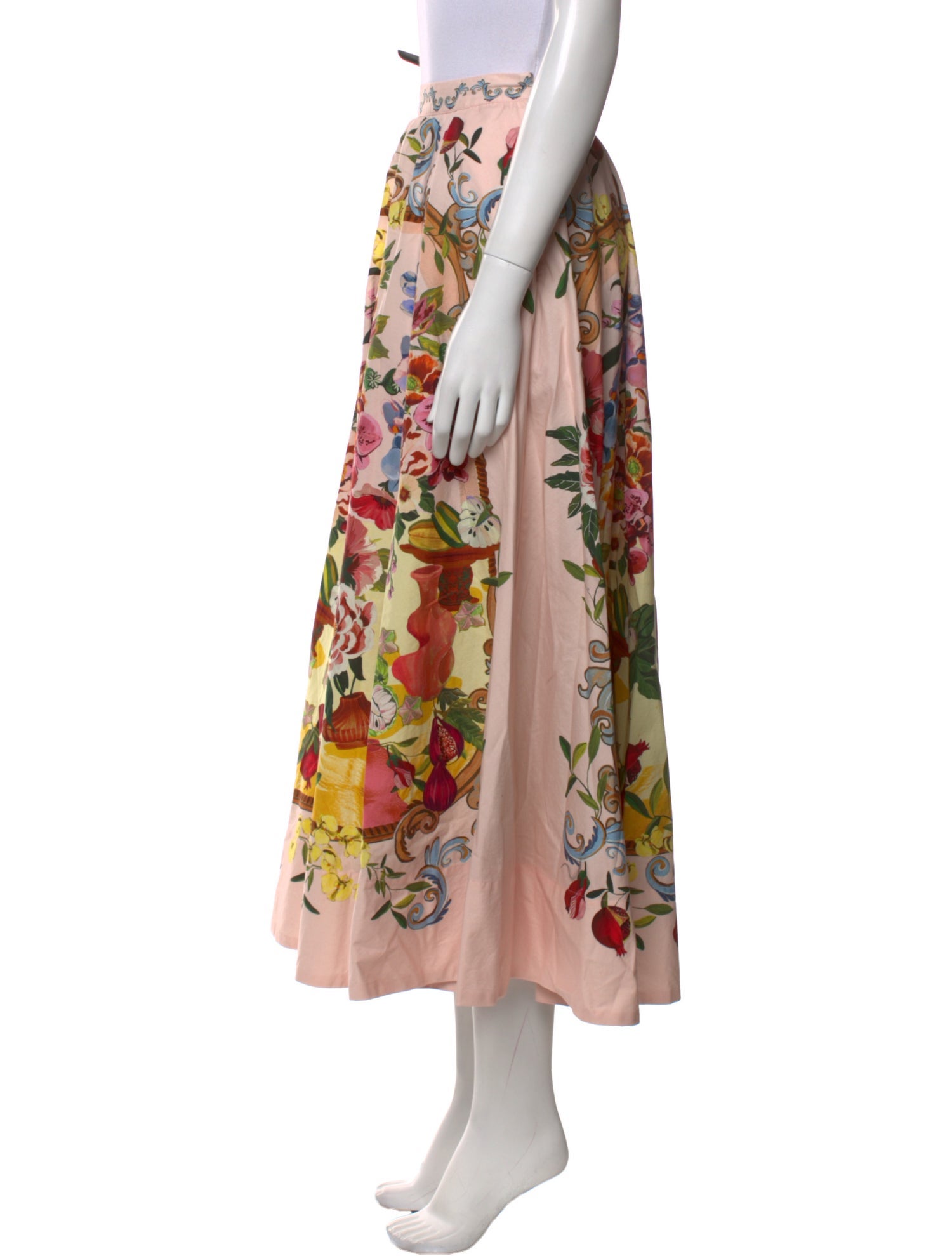 Farm Rio Floral Print Midi Length Skirt