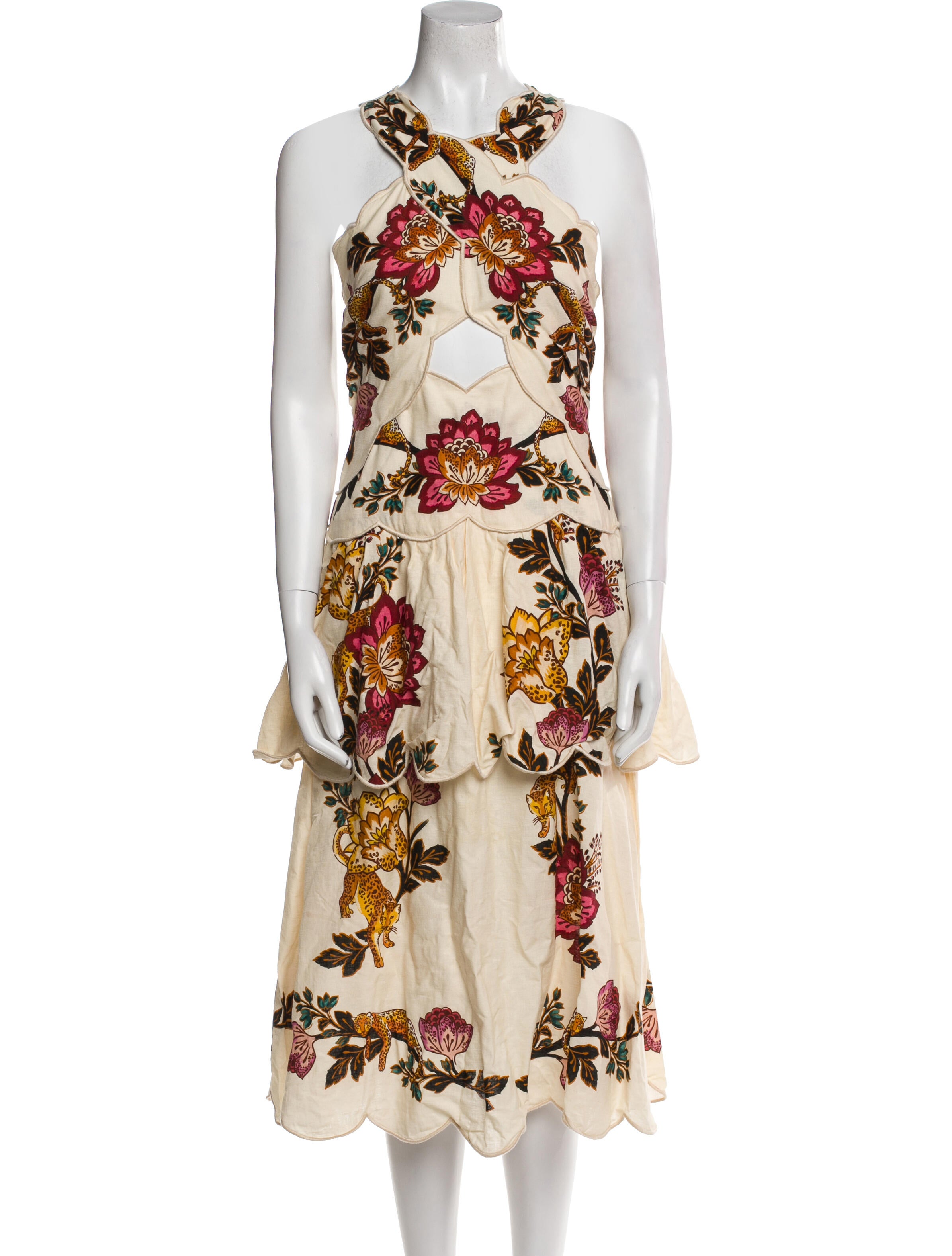 Farm Rio Floral Print Midi Length Dress