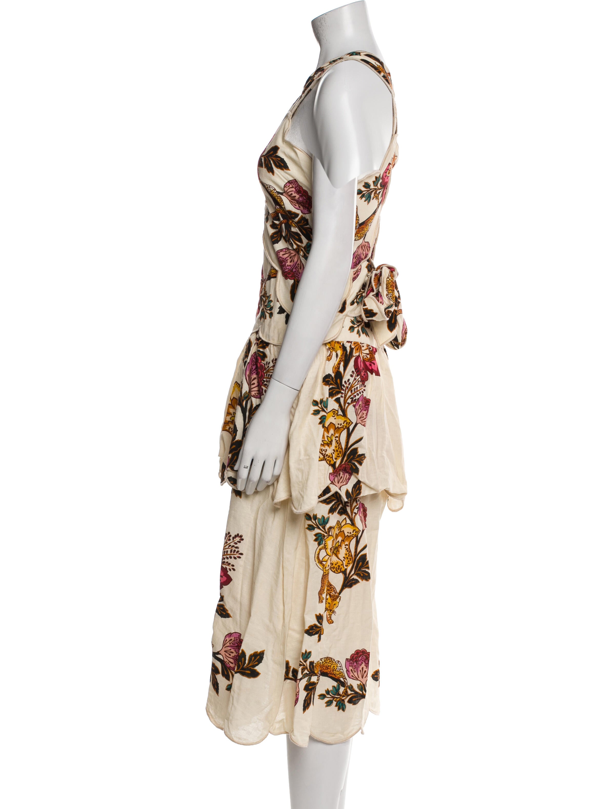 Farm Rio Floral Print Midi Length Dress