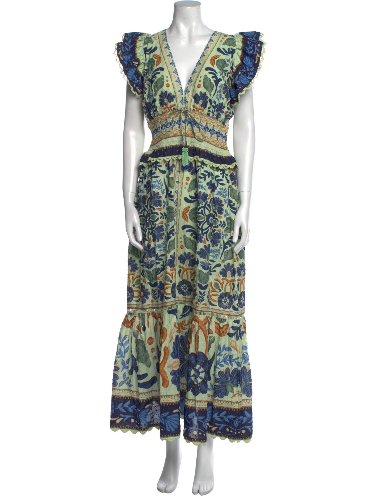 Farm Rio Floral Print Long Dress w/ Tags