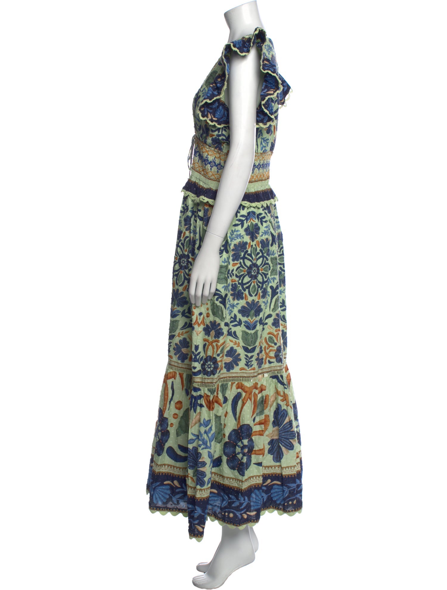 Farm Rio Floral Print Long Dress w/ Tags