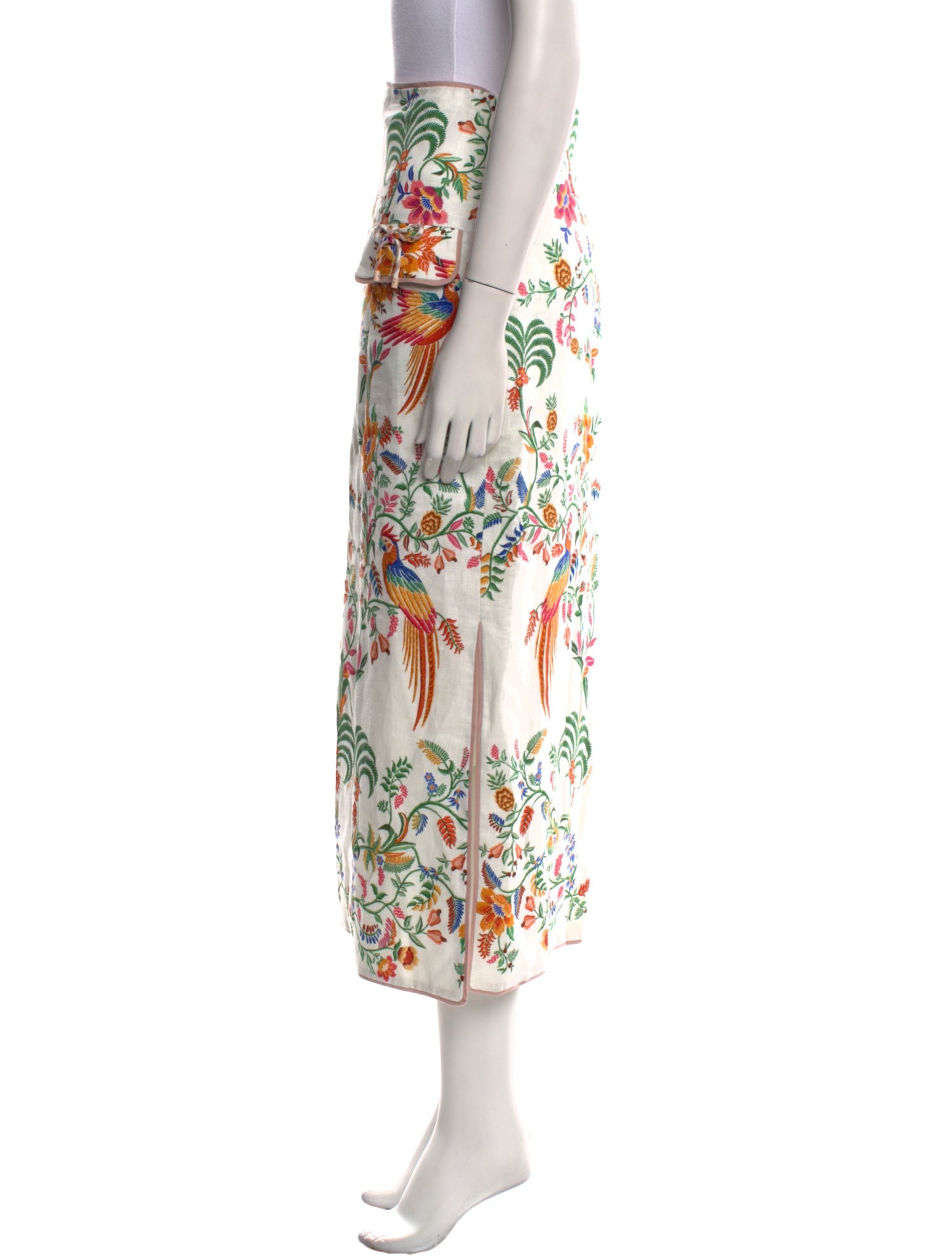 Farm Rio Floral Print Midi Length Skirt