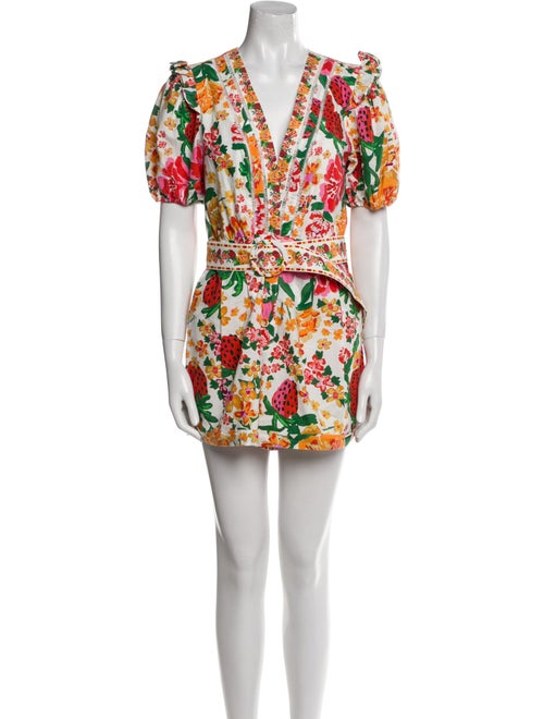 Farm Rio Floral Print V-Neck Romper