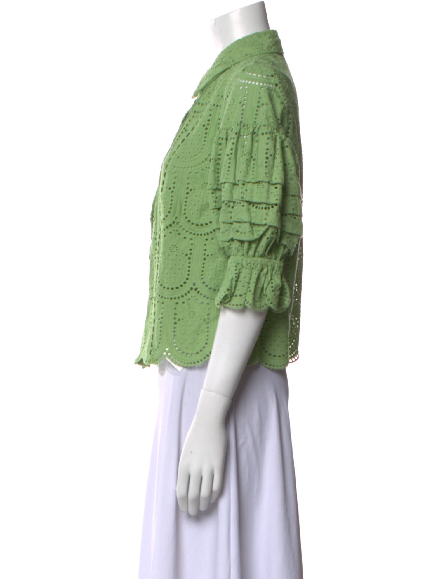 Farm Rio Three-Quarter Sleeve Button-Up Top