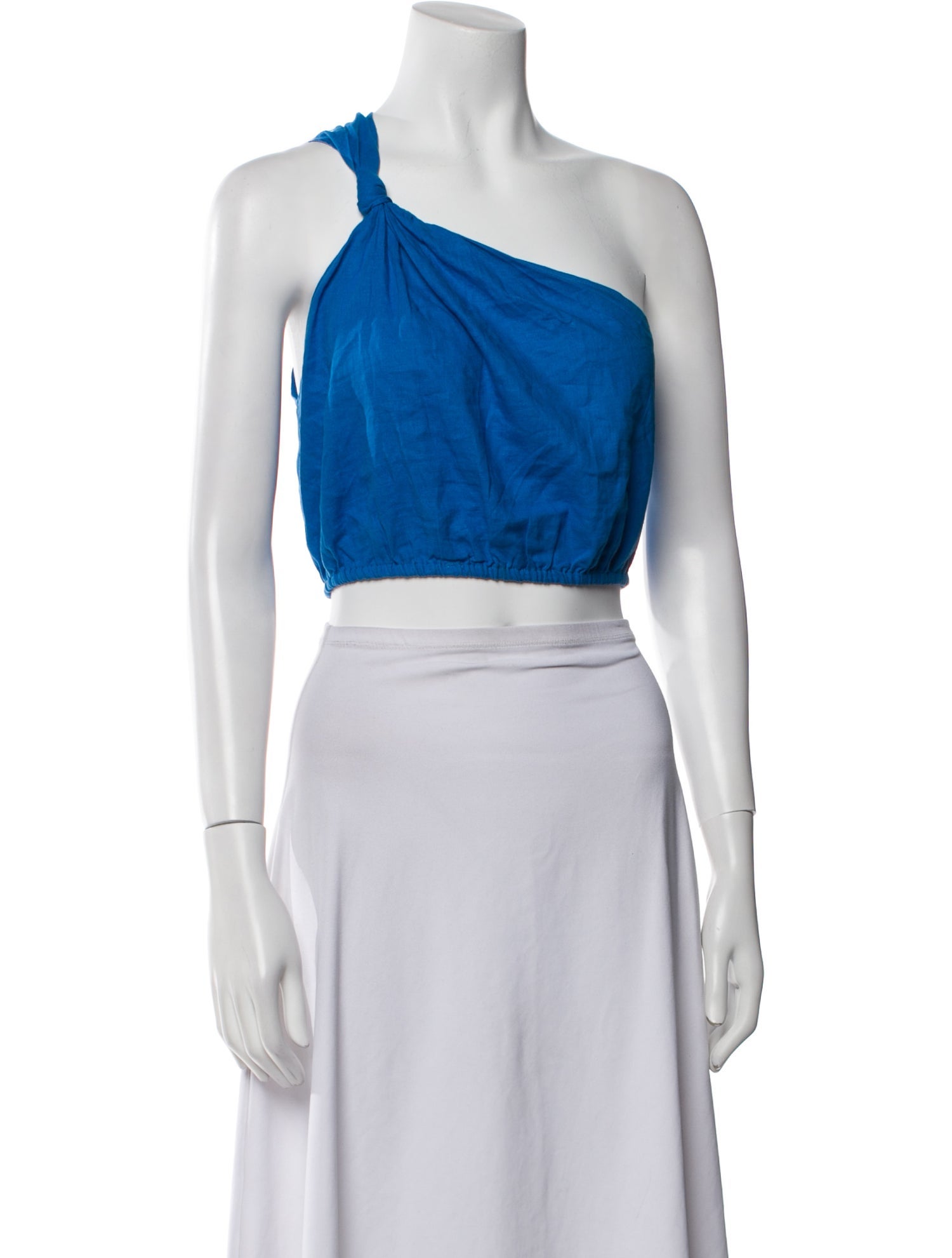 Farm Rio Linen One-Shoulder Crop Top