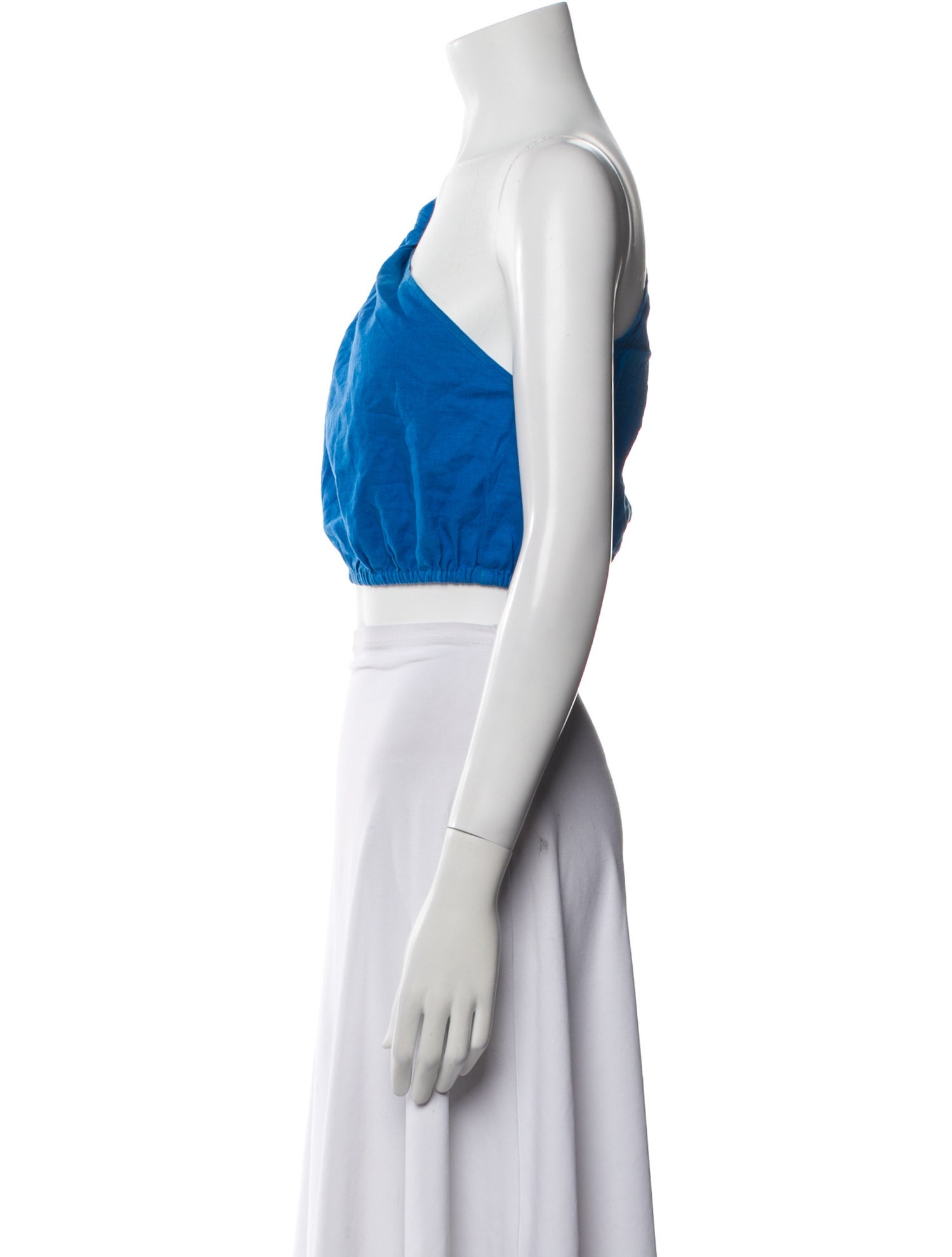 Farm Rio Linen One-Shoulder Crop Top