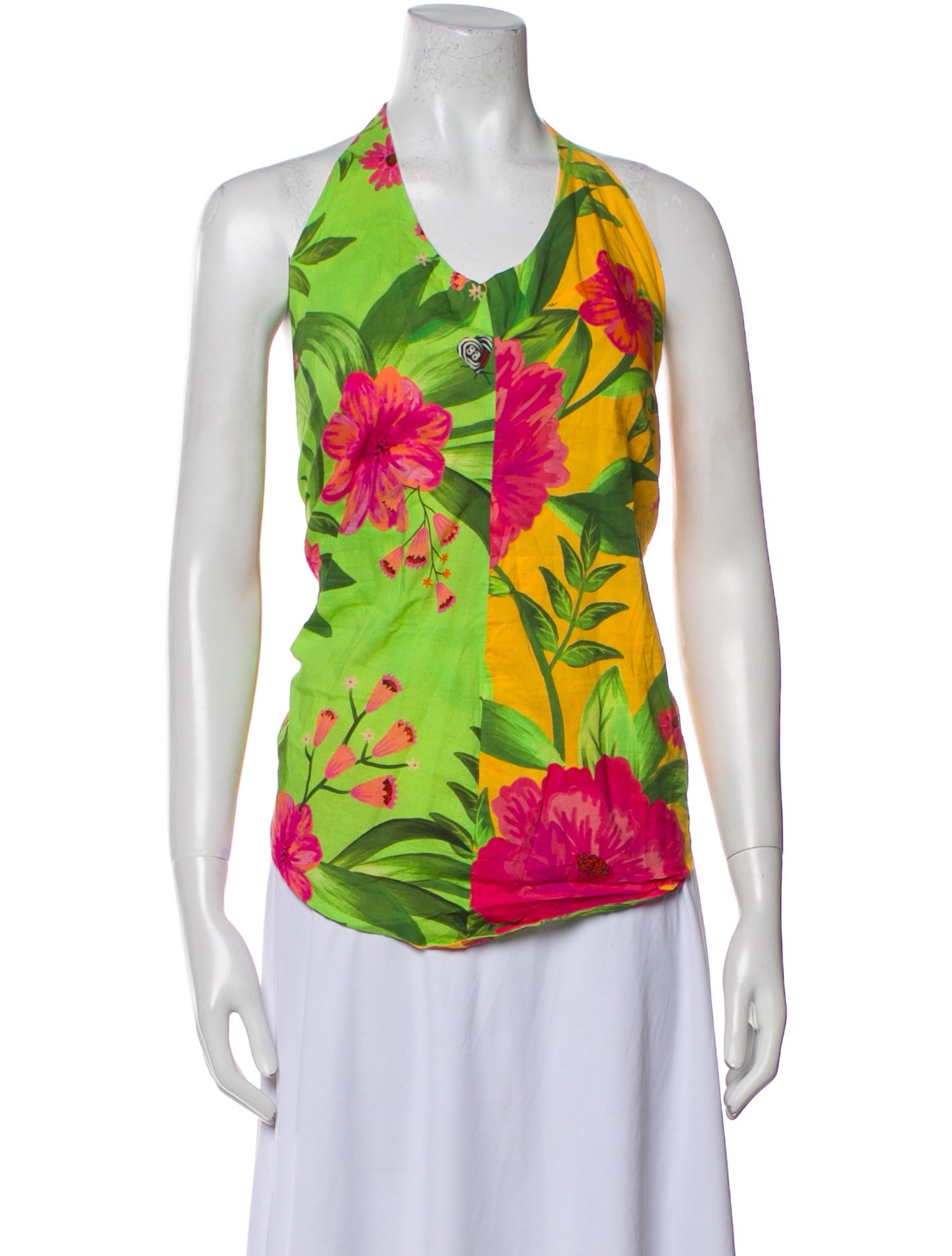 Farm Rio Floral Print Halterneck Top