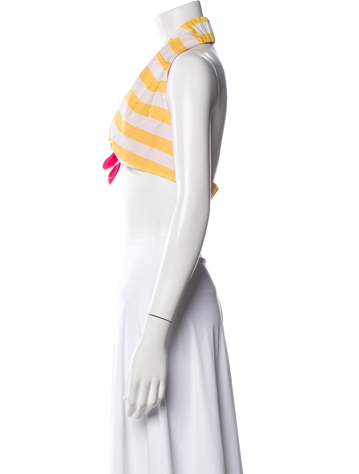 Farm Rio Striped V-Neck Crop Top