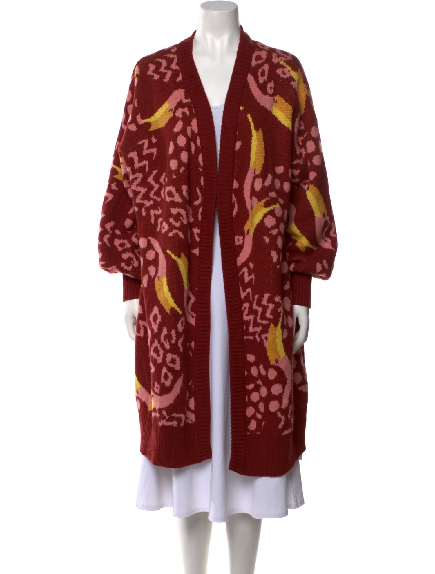 Farm Rio Printed Open Front Sweater