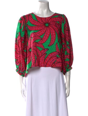 Farm Rio Printed Scoop Neck Crop Top