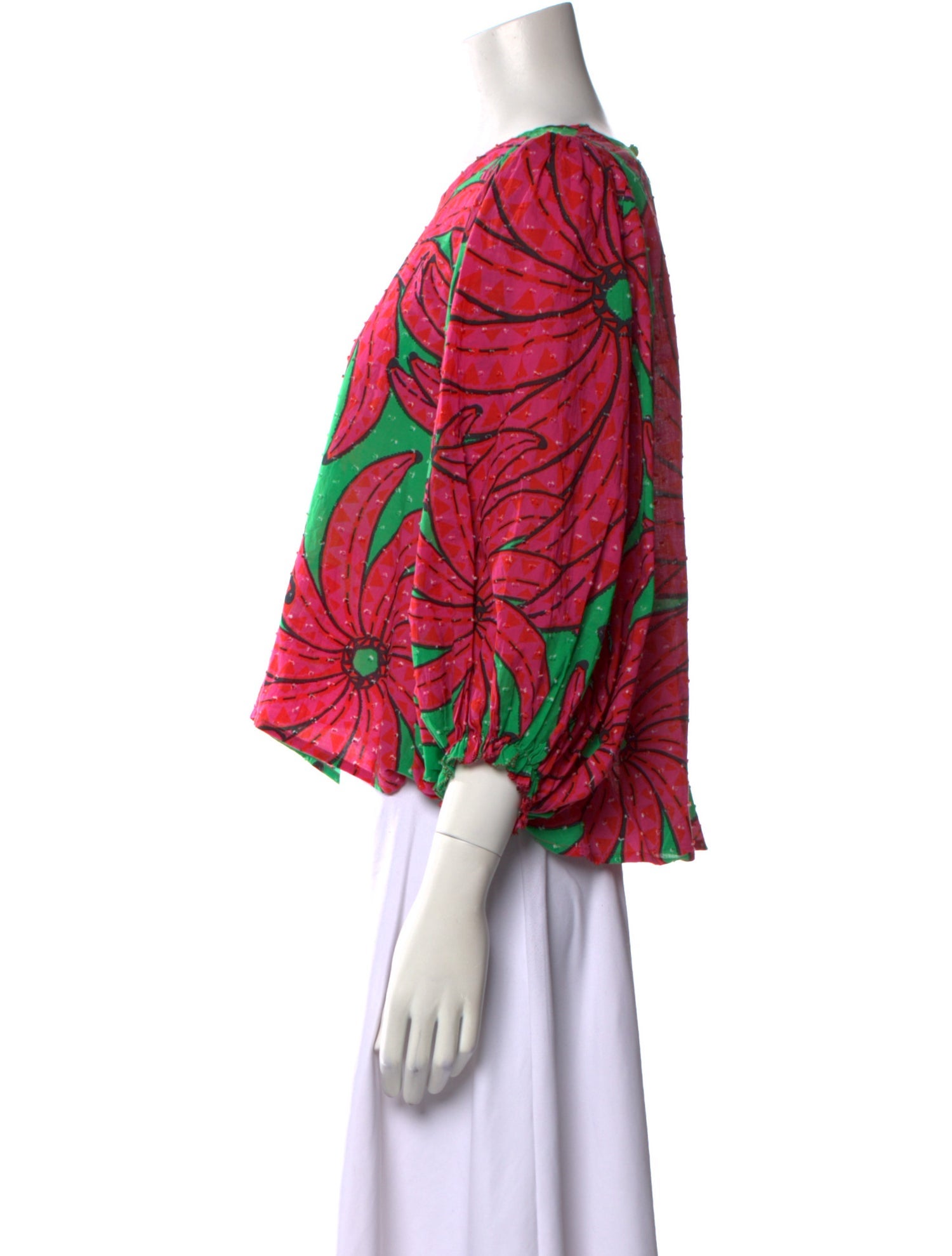 Farm Rio Printed Scoop Neck Crop Top