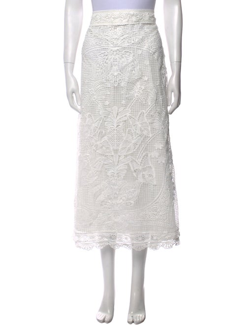 Farm Rio Lace Pattern Midi Length Skirt