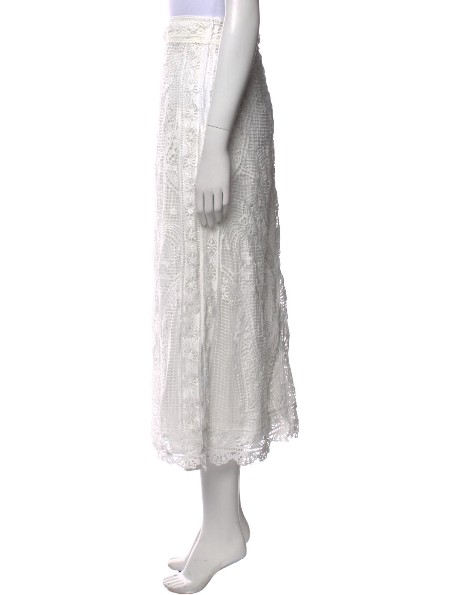 Farm Rio Lace Pattern Midi Length Skirt