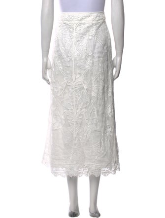 Farm Rio Lace Pattern Midi Length Skirt