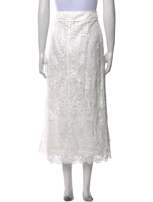Farm Rio Lace Pattern Midi Length Skirt