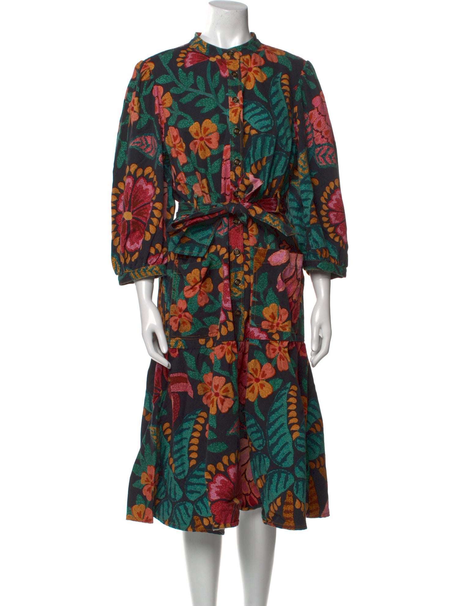 Farm Rio Floral Print Long Dress