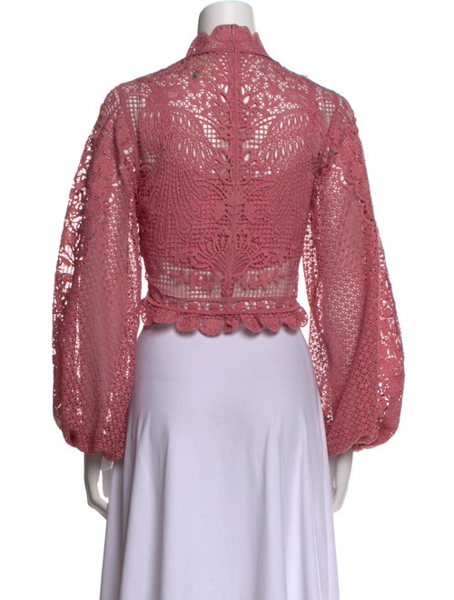 Farm Rio Patterned Mock Neck Crop Top