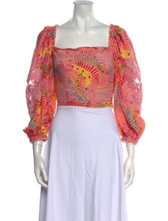 Farm Rio Paisley Print Square Neckline Crop Top