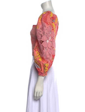 Farm Rio Paisley Print Square Neckline Crop Top